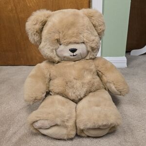 Vintage 24K Polar Puff Plush Tan Teddy Bear 12" Stuffed Toy 1987